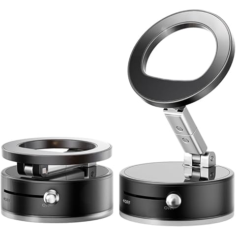 Two magnifying glasses on stands with adjustable arms on a white background