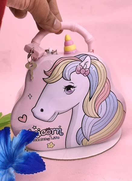Unicorn Money Saving Box with Lock & Key | Sub999