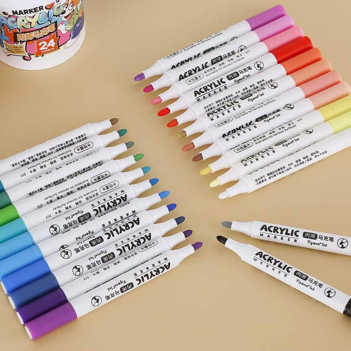 Acrylic Markers Set 12 Colors – Sub99"