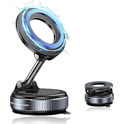 Phone camera lens kit with magnifying glass on a white background