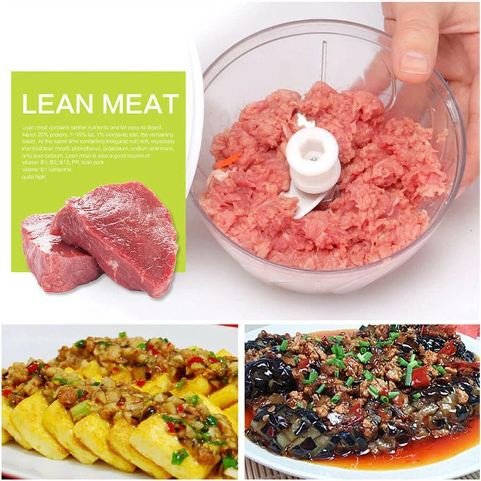 Mini Speedy Chopper – Effortless Manual Food Cutter for Vegetables & Meat | Turbo Hand Pull Design