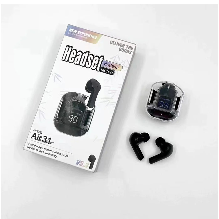 Air 31 wireless AirPods with touch control, 5-hour battery – Rs.999"

"Smart LED display AirPods in 4 colors with long-lasting playtime – Rs.999"

"Air 31 Bluetooth earbuds with voice assistant and quick pairing – Rs.999"
