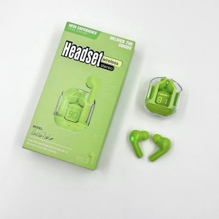 Air 31 wireless AirPods with touch control, 5-hour battery – Rs.999"

"Smart LED display AirPods in 4 colors with long-lasting playtime – Rs.999"

"Air 31 Bluetooth earbuds with voice assistant and quick pairing – Rs.999"