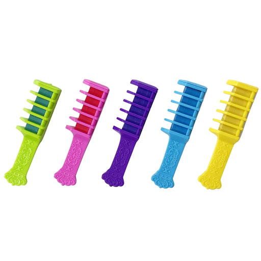 Five colorful combs with gradient colors on a white background