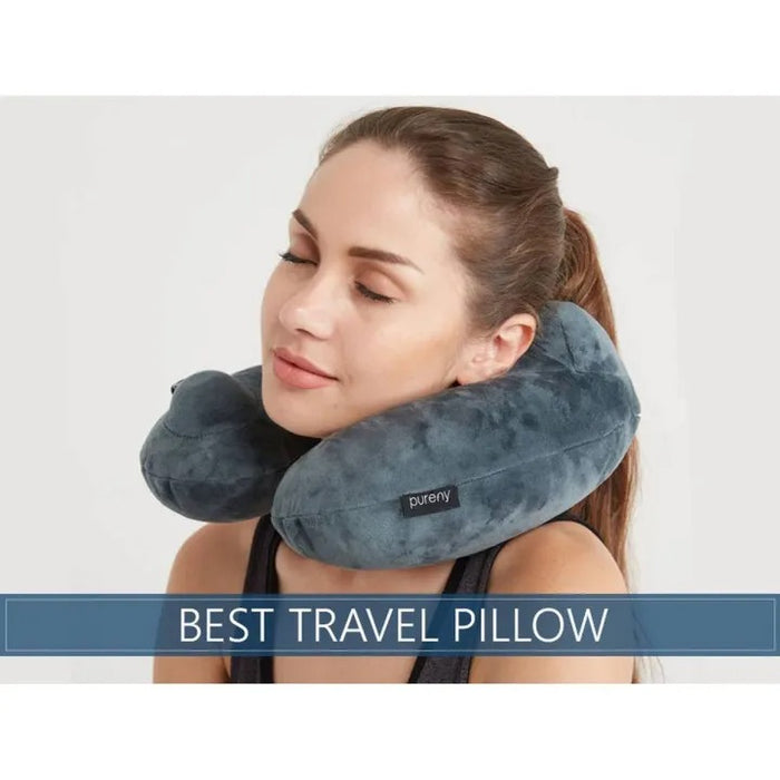 Travel Pillow – Soft Velvet Neck Support Pillow for Airplane, Car & Home | Washable Cover | Sub999