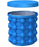 Blue textured container with a lid on a white background